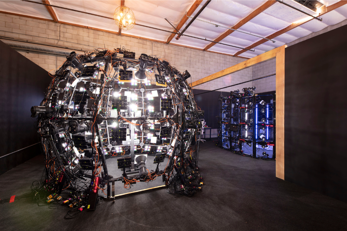 photo from the clear angle studios' new offica shows hundreds of cameras for Digital facial capture