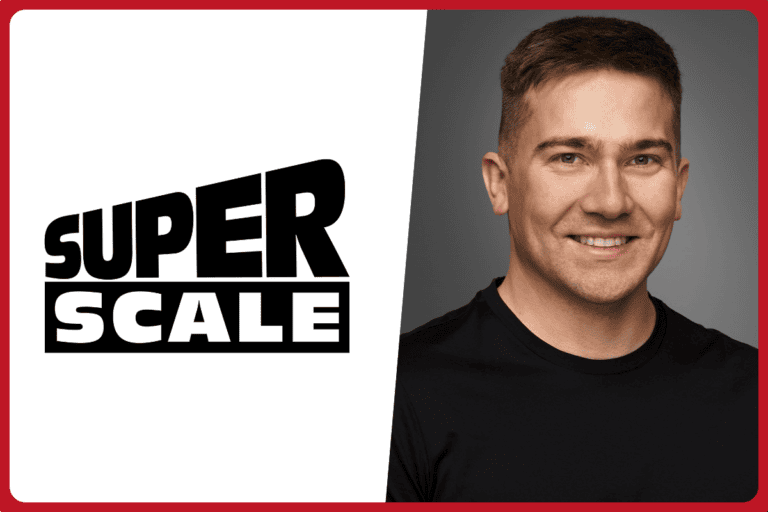 SuperScale logo on the left, Ivan Trancik photo on the right