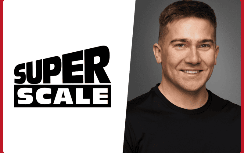 SuperScale logo on the left, Ivan Trancik photo on the right