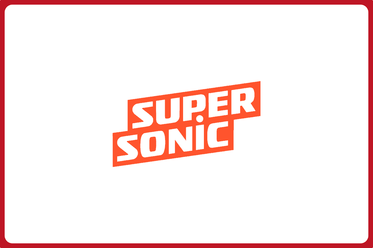 supersonic logo on white background with red borders