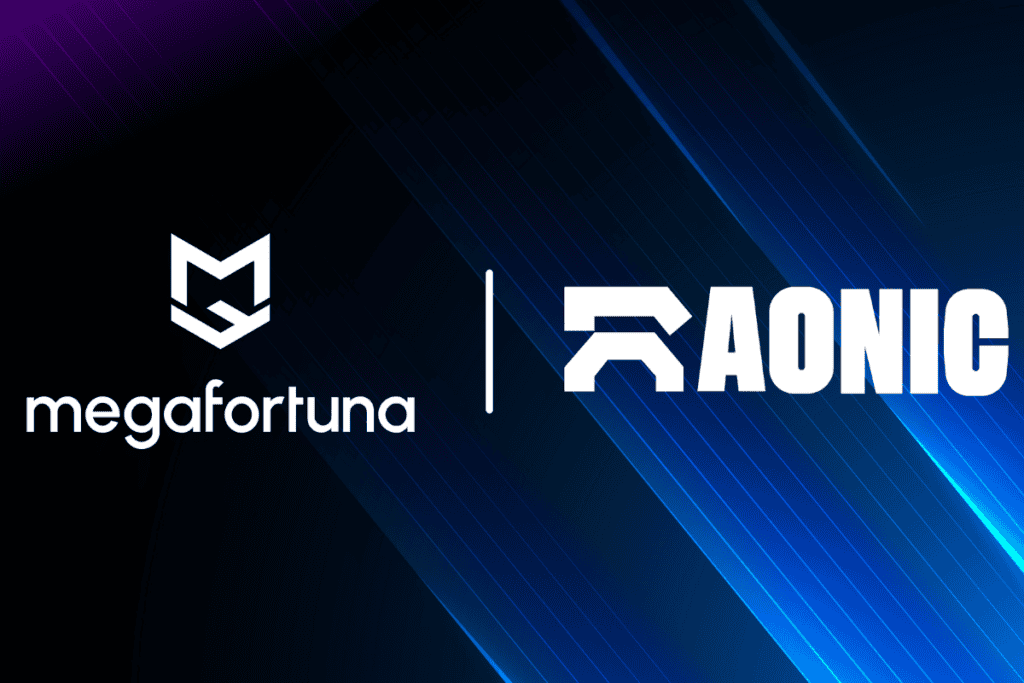 mega fortuna logo on the left, aonic logo on the right