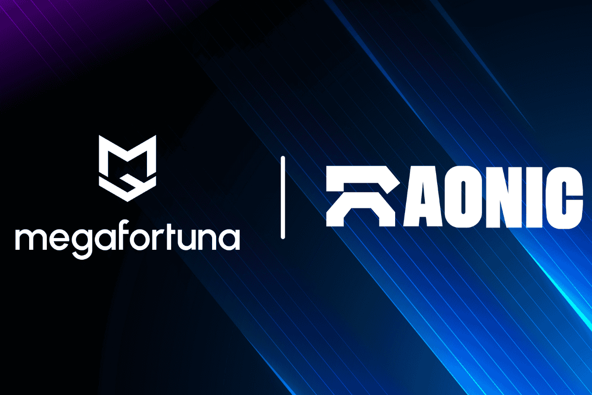 mega fortuna logo on the left, aonic logo on the right