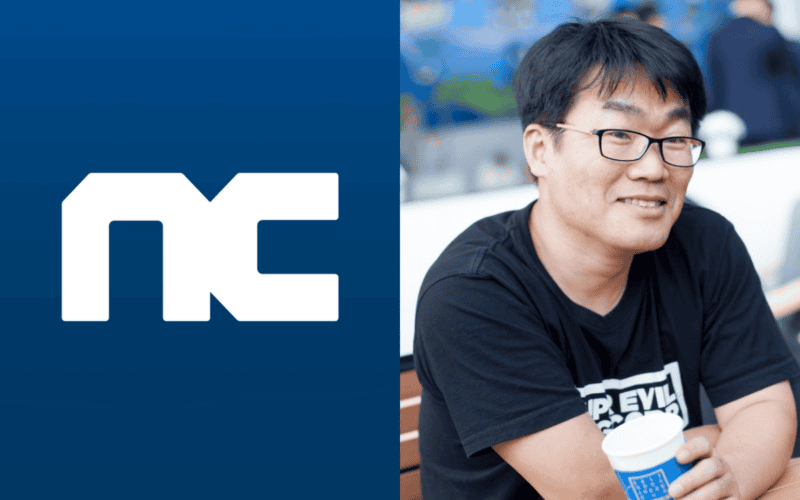 NCSoft logo on the left, Taewon Yun photo on the right