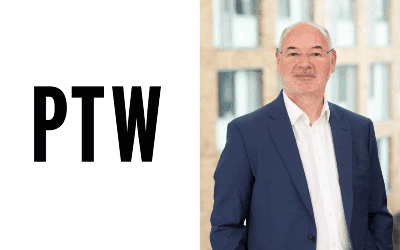 PTW logo on the left, David Dorans photo on the right