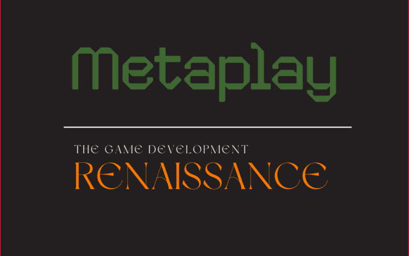 metaplay logo on top, horizontal line in middle, the game development renaissance in text at the bottom