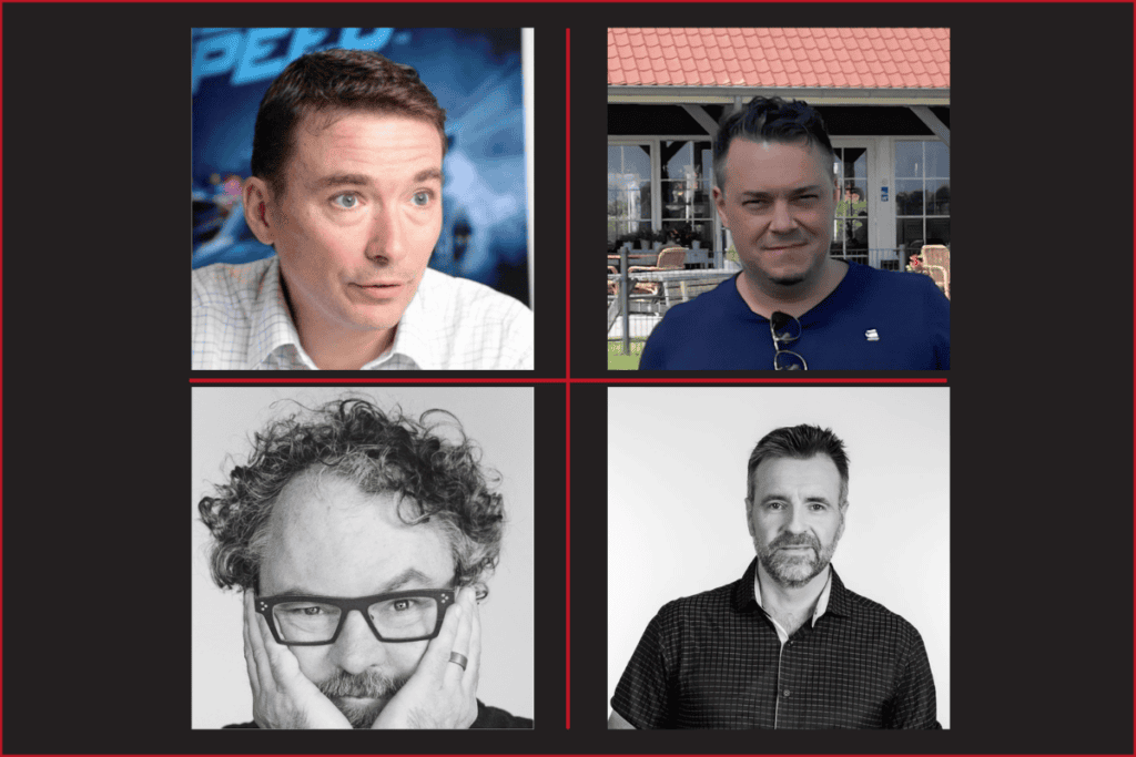 photos of Gilles Langourieux, CEO of Virtuos, Lindsay Gupton, CEO of Pipeworks, Ralph Egas, CEO of Abstraction, Yannis Mallat, President of Umanaïa
