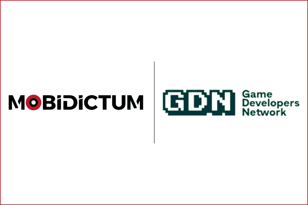 Mobidictum logo on the left, game developers network logo on the right