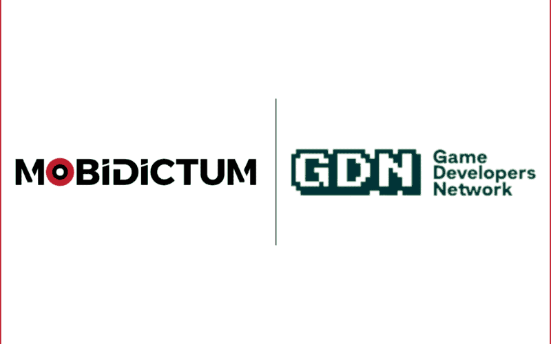 Mobidictum logo on the left, game developers network logo on the right