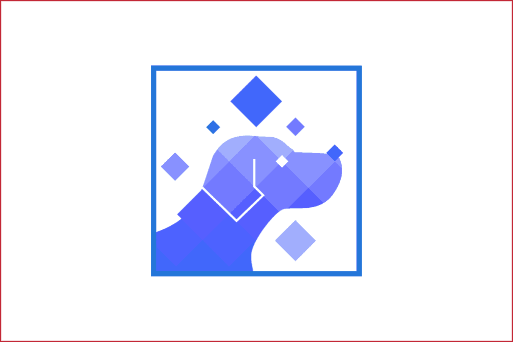 ludo.ai logo is a dog illustration in a frame
