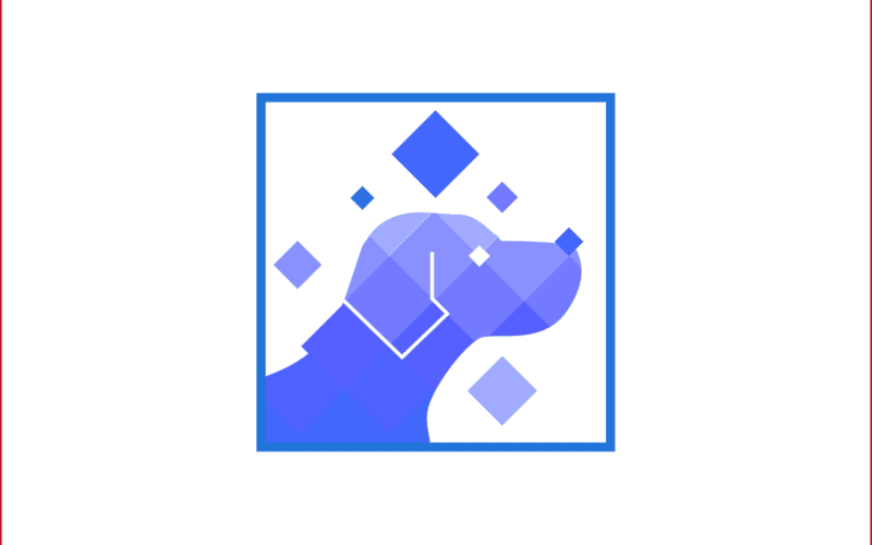 ludo.ai logo is a dog illustration in a frame