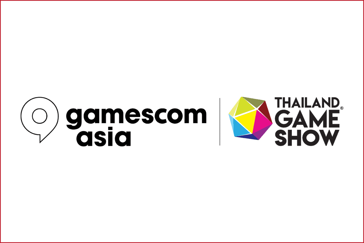 gamescom asia logo on the left, divider in the middle, thailand game show logo on the right