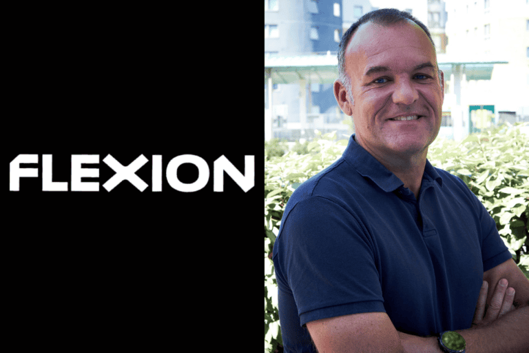 flexion logo on the left, Jens Lauritzson photo on the right
