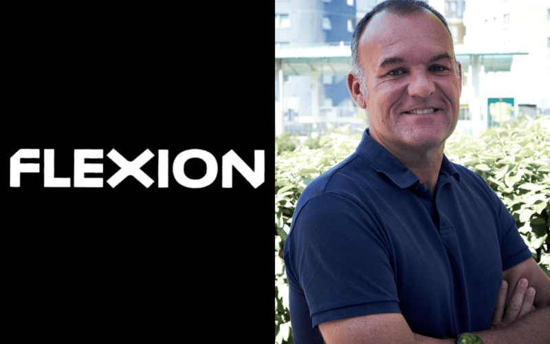 flexion logo on the left, Jens Lauritzson photo on the right