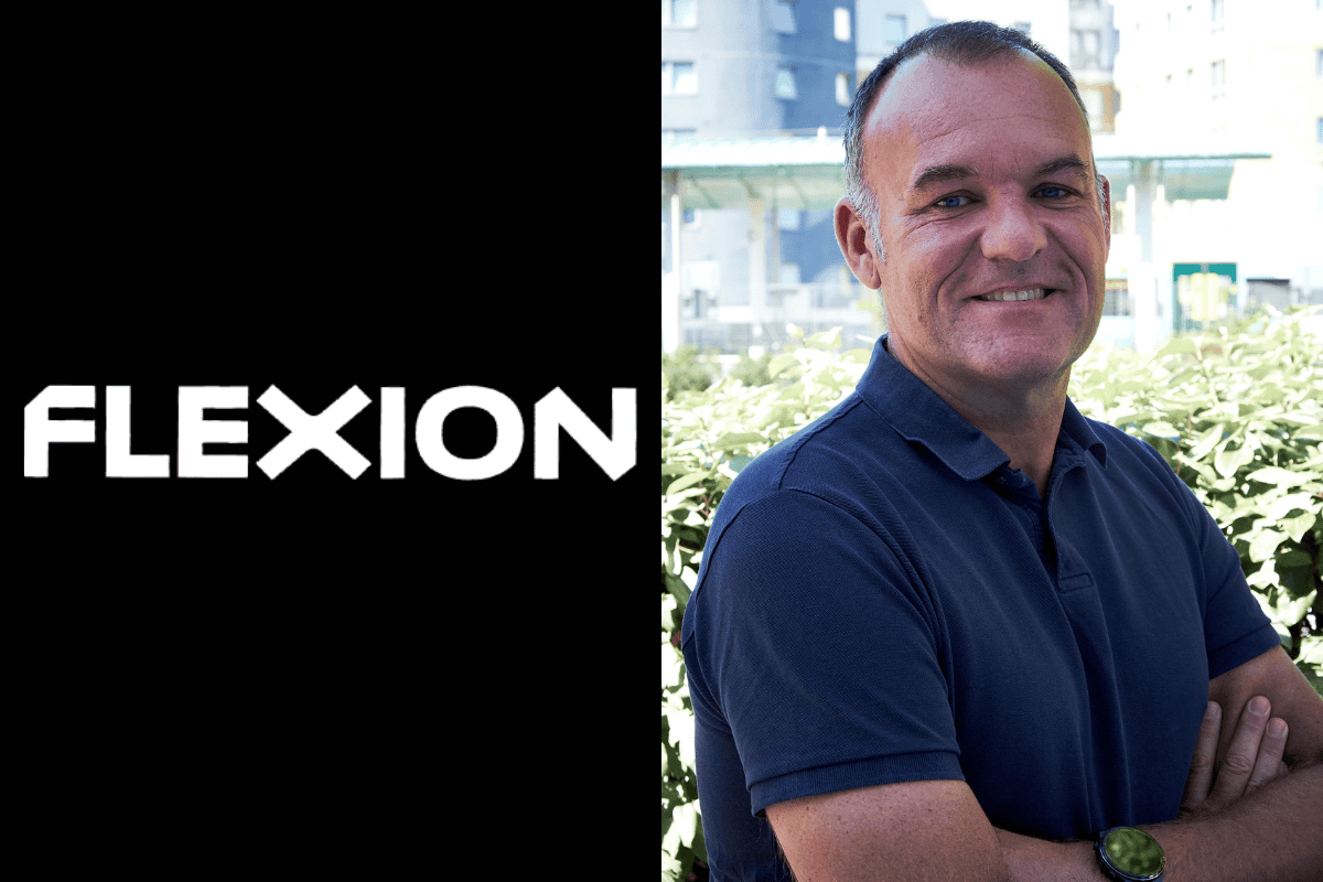 flexion logo on the left, Jens Lauritzson photo on the right