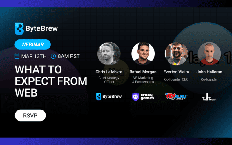 bytebrew webinar image shows 4 of their speakers and text for the event