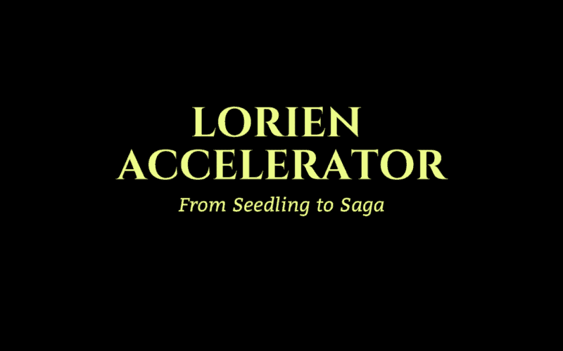 Lorien Accelerator logo in black bacgkround