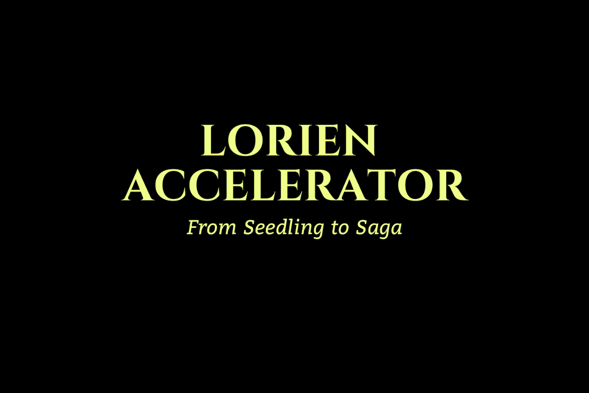 Lorien Accelerator logo in black bacgkround