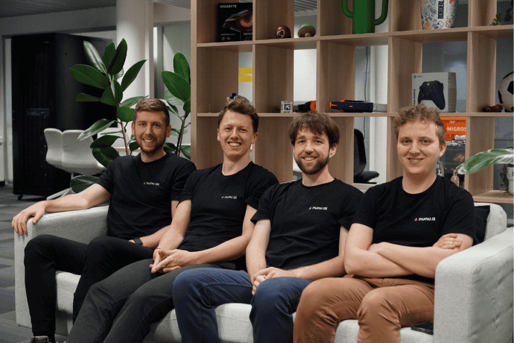 nunu.ai team photo shows 4 members from the team taken in 2024
