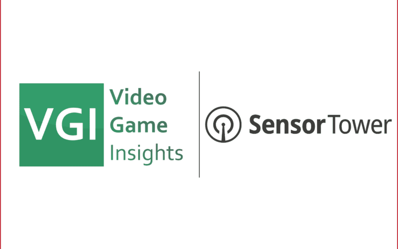 sensor tower logo on the right, video game insisght logo on the left