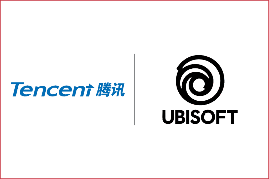 tencent logo on the left, ubisoft logo on the right