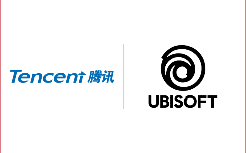 tencent logo on the left, ubisoft logo on the right