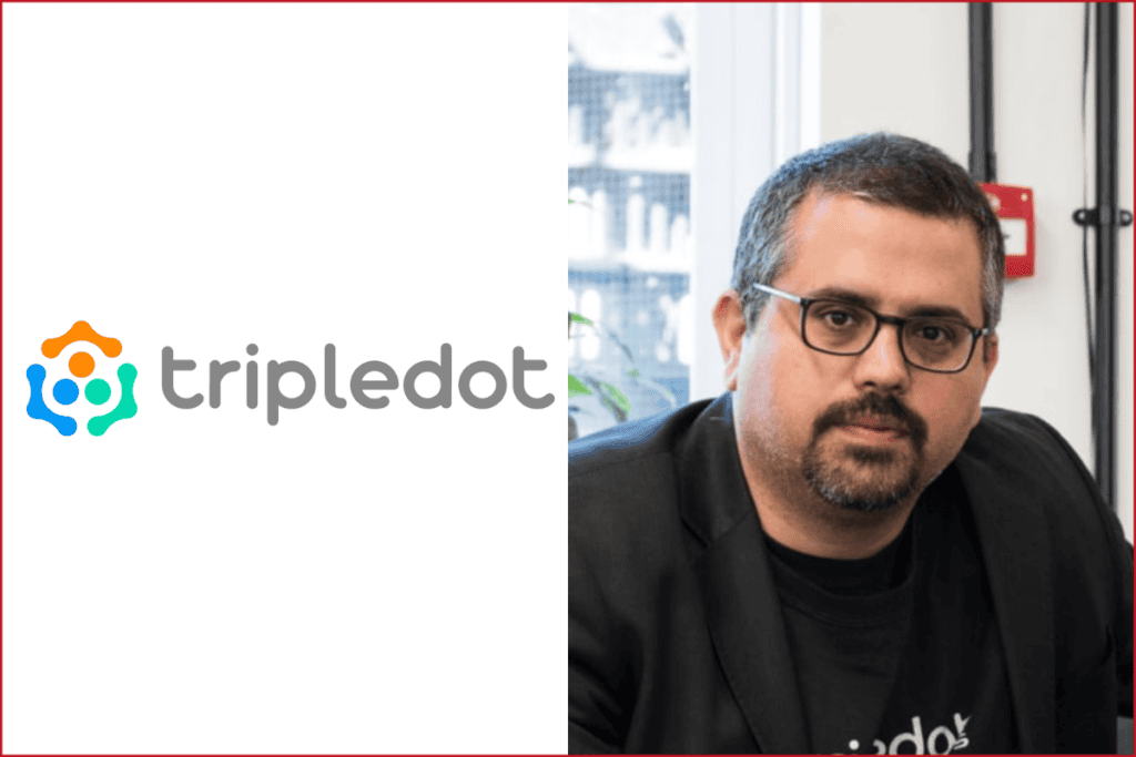 tripledot studios logo on the left, akın babayigit photo on the right