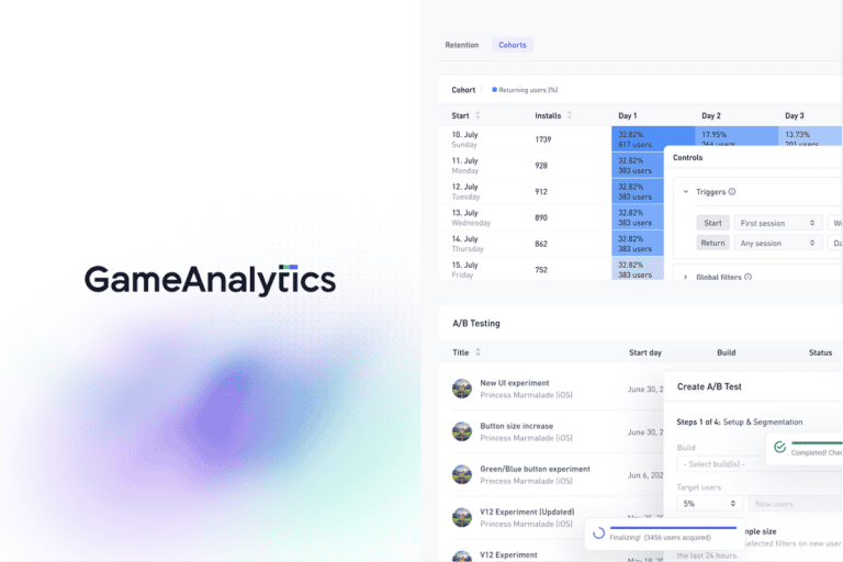gameanalytics logo and a table