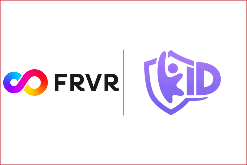 frvr logo on the left, k-id logo on the right