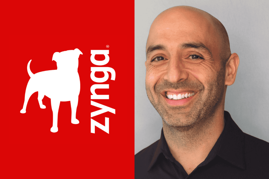 zynga logo on the left, Yaron Leyvand photo on the right