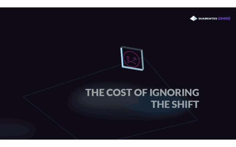 featured image for "duamentes report 2025" shows a text: the cost of ignoring the shift and a sad face on top of it
