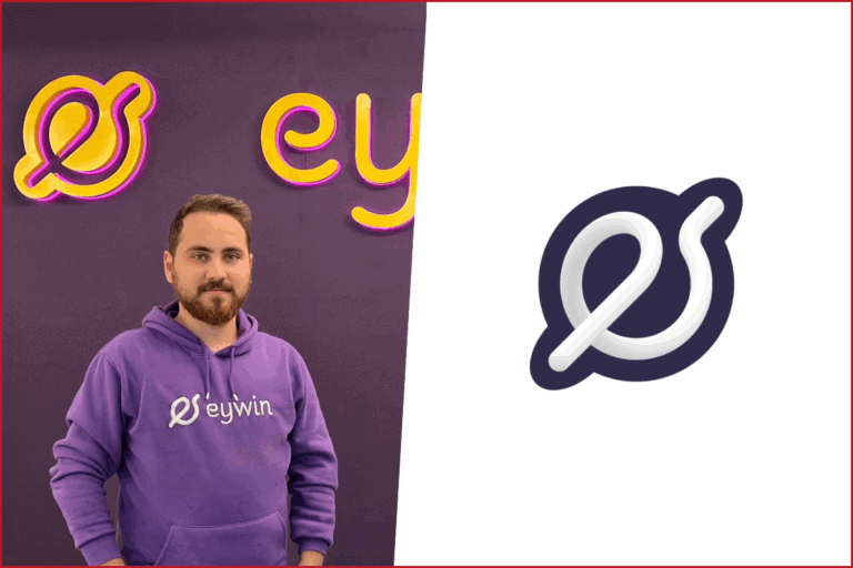 solda ibrahim gündüz'ün fotoğrafı, sağda eywin apps logosu