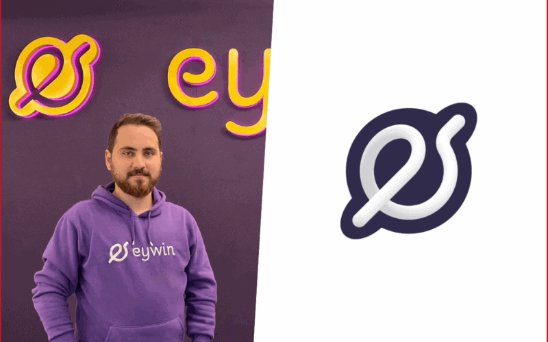 solda ibrahim gündüz'ün fotoğrafı, sağda eywin apps logosu