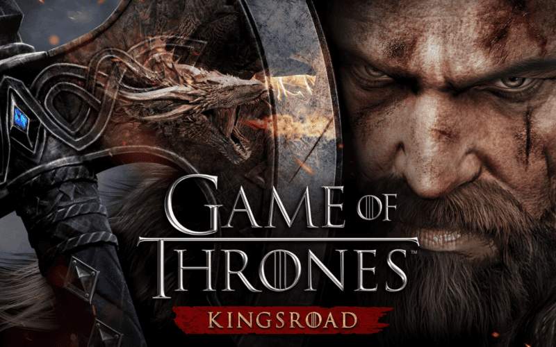 game of thrones: kingsroad's cover art is chose for upcoming mobile games in may 2025. the image shows a bearded character with an axe and the game's logo