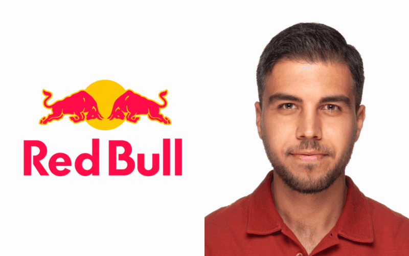 solda red bull logosu, sağda serkan levent'in fotoğrafı