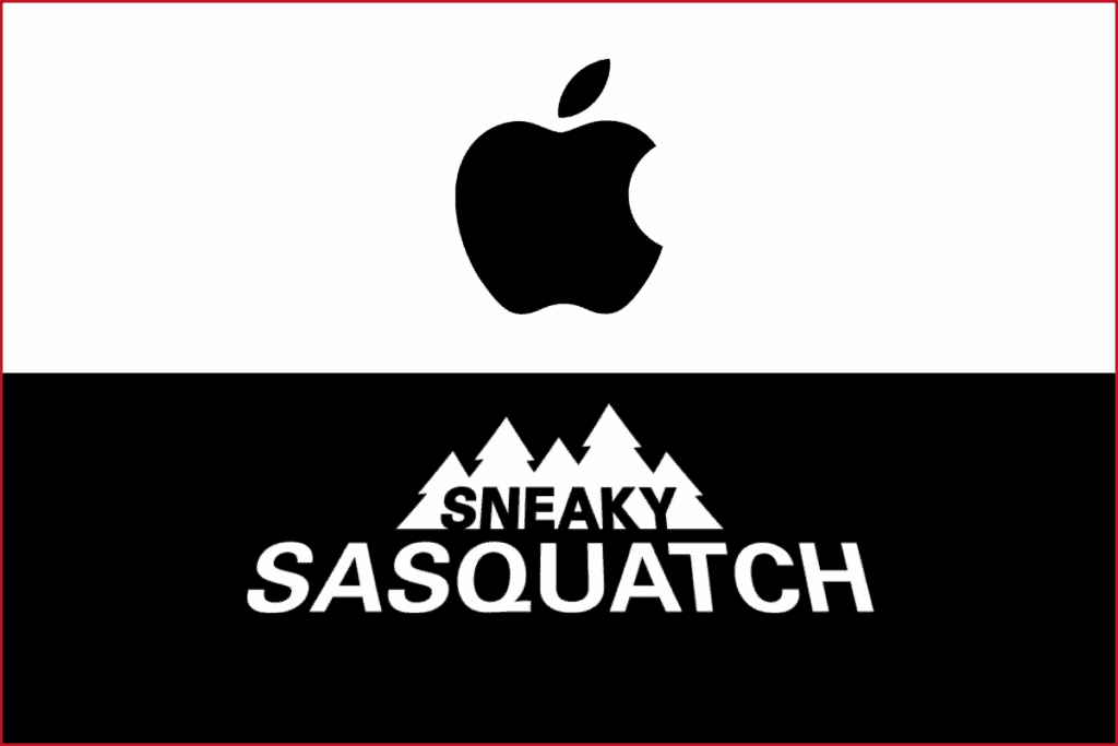 apple logo on top, sneaky sasquatch logo on bottom (created by rac7)
