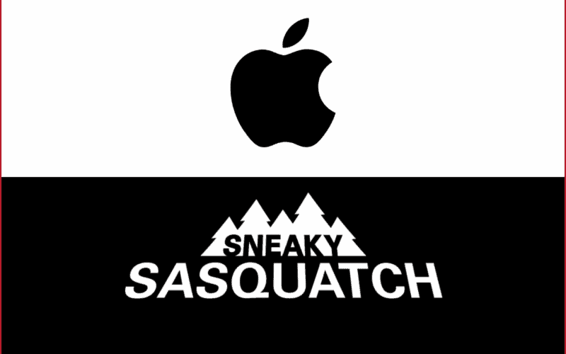 apple logo on top, sneaky sasquatch logo on bottom (created by rac7)