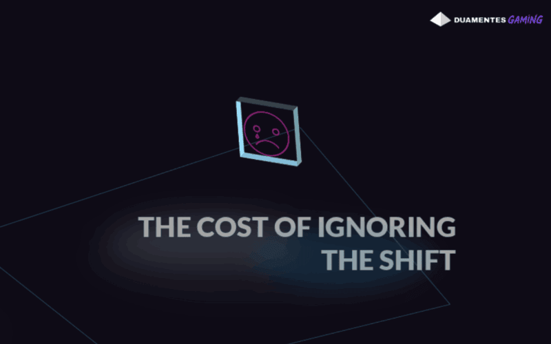 featured image for "duamentes report 2025" shows a text: the cost of ignoring the shift and a sad face on top of it