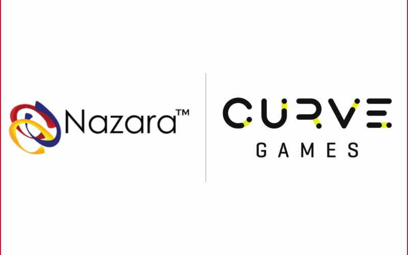 nazara logo on the left, curve games logo on the right