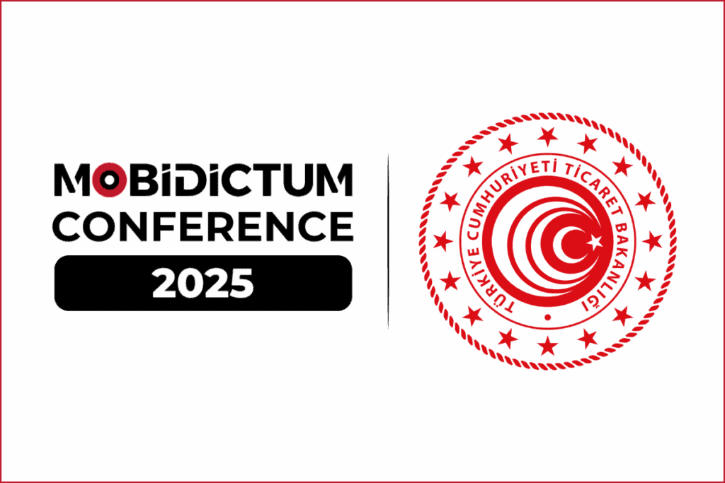 solda mobidictum conference 2025 logosu, sağda ticaret bakanlığı logusu