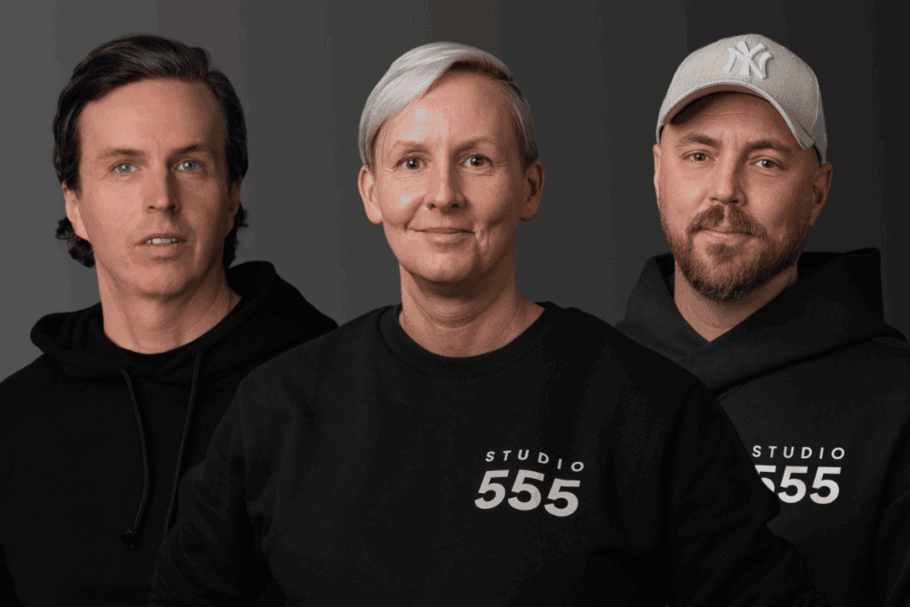 Studio555 founders Joel Ross, Axel Ullberger and Stina Larsson