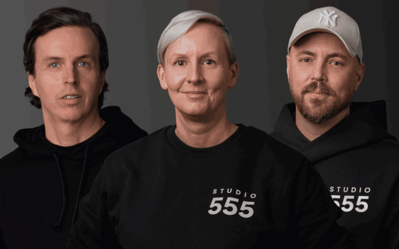 Studio555 founders Joel Ross, Axel Ullberger and Stina Larsson