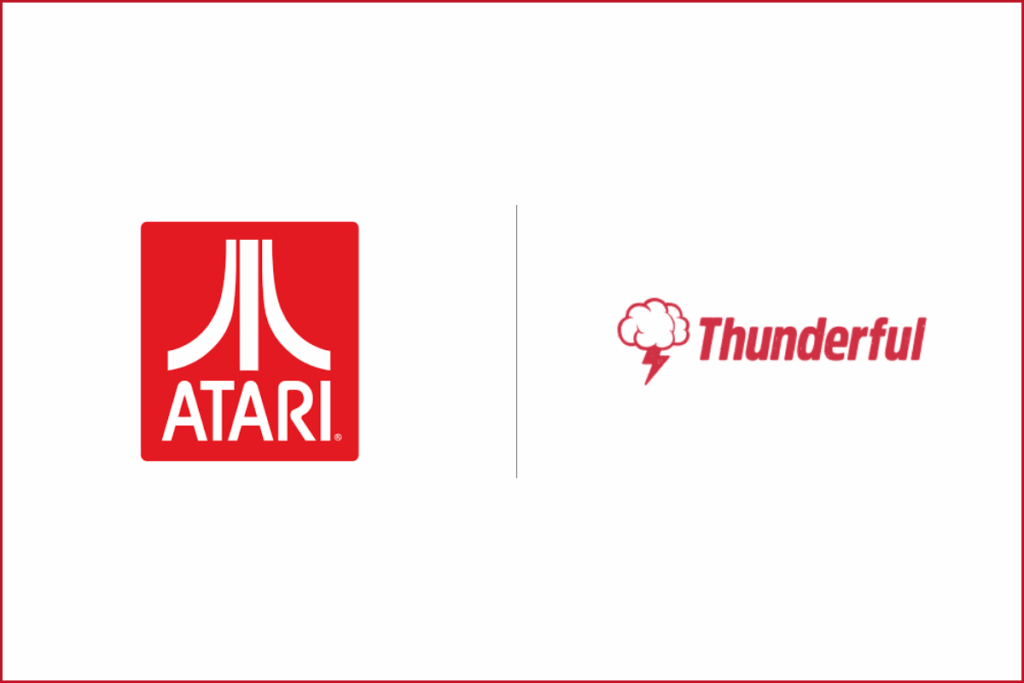 atari logo on the left, thunderful games logo on the right