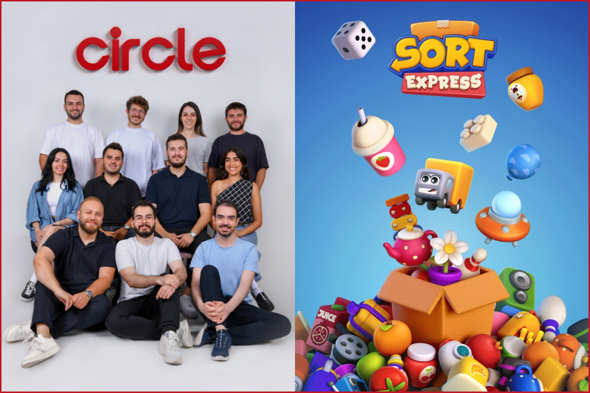 circle games team photo on the left, sort express cover art on the right