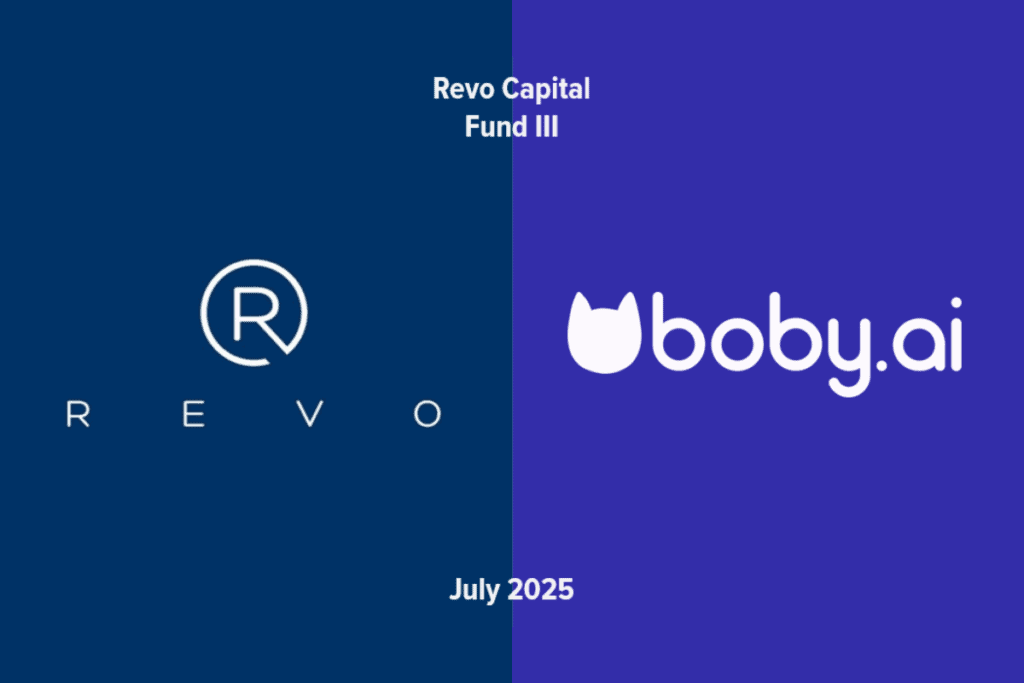 revo capital logo on the left, boby.ai logo on the right
