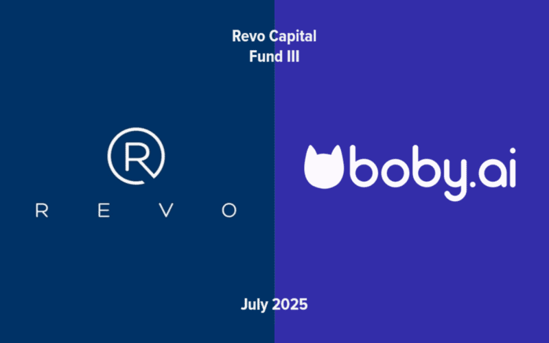 revo capital logo on the left, boby.ai logo on the right
