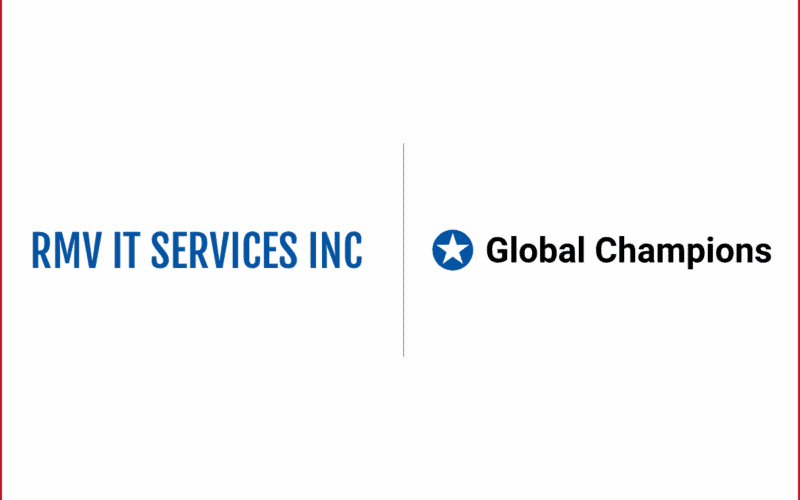 rmv logo on the left, global champions logo on the right