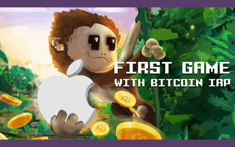 Cover art for SaruTobi shows a monkey holding the Apple logo with coins coming out of it in the jungle.