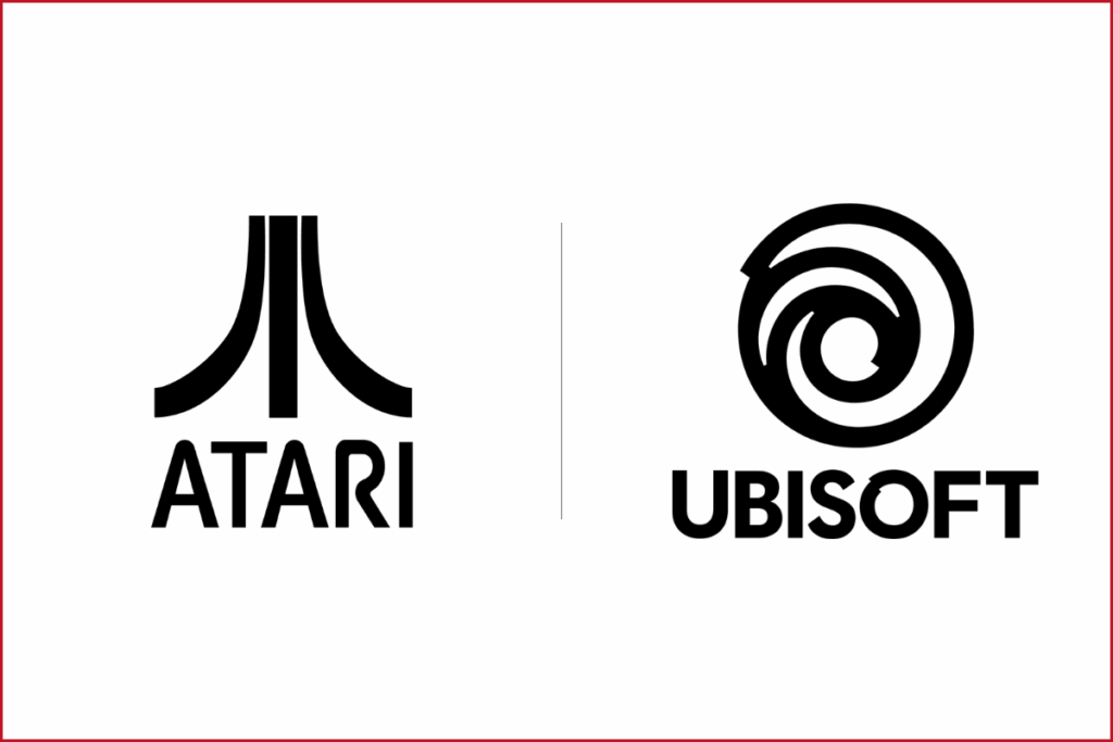 atari logo on the left, ubisoft logo on the right