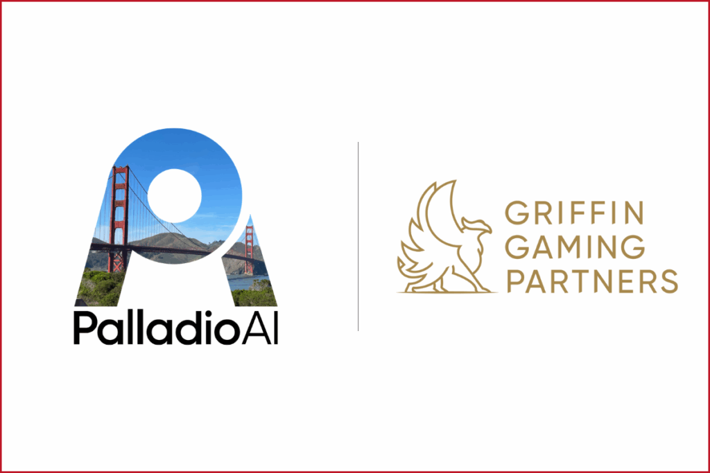 palladio ai logo on the left, griffin gaming partners logo on the right