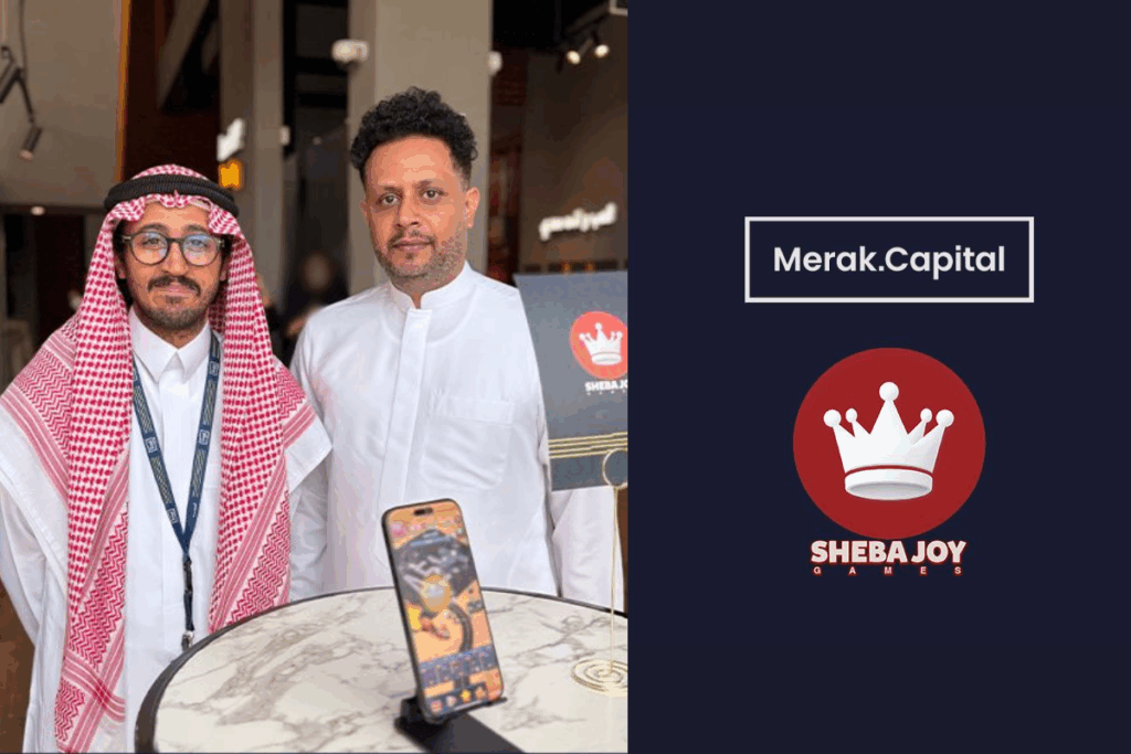 sheba joy and merak capital founders photo on the left, company logos on the right